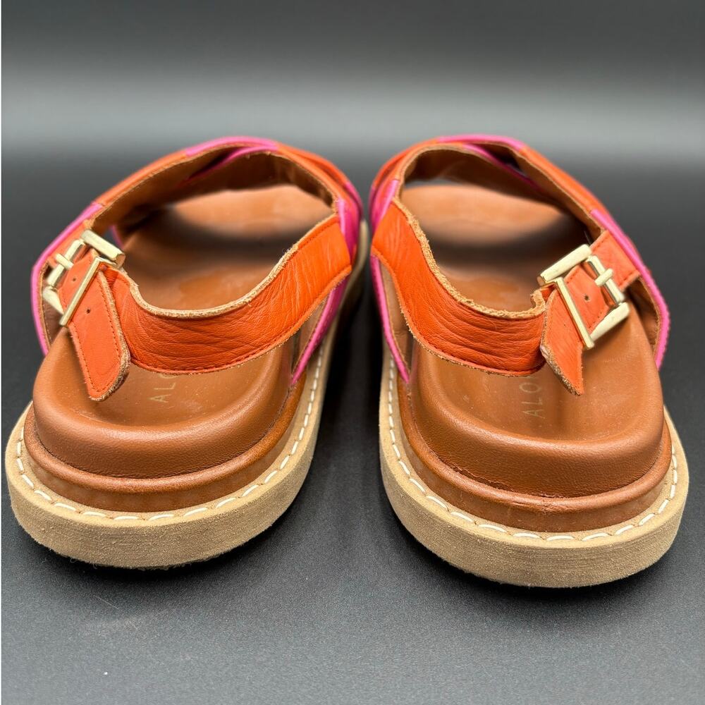 ALOHAS marshmallow scacchi leather sandals pomelo orange magenta woven 38 7.5 8 - Picture 7 of 11